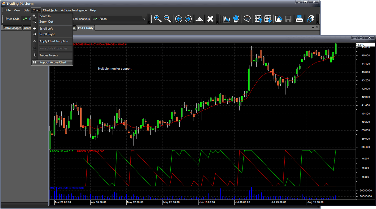 M4 Trading Platform Screenshot - Charts in Multiple Monitor